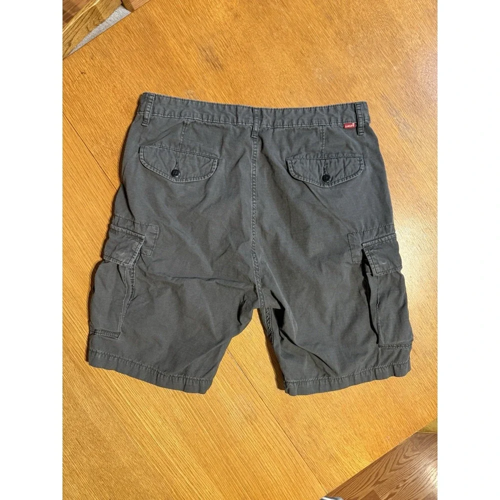 Levi's Ripstop Cargo Shorts Mens W34 Gray Cotton‎ Utility Military 9